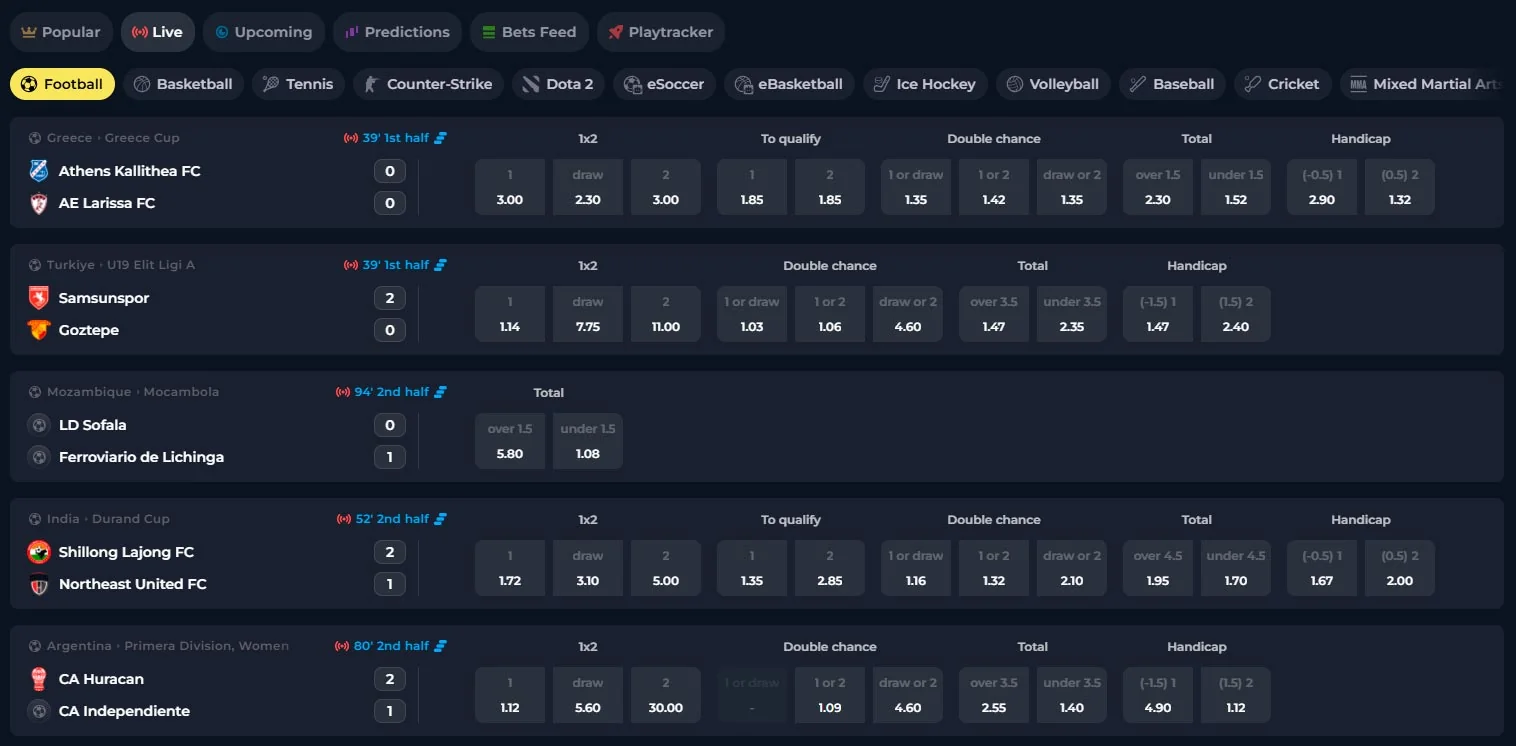 Live-Wetten Felix Casino